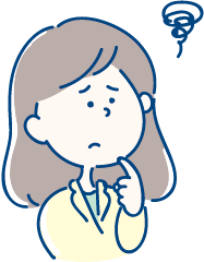 悩む女性イラスト